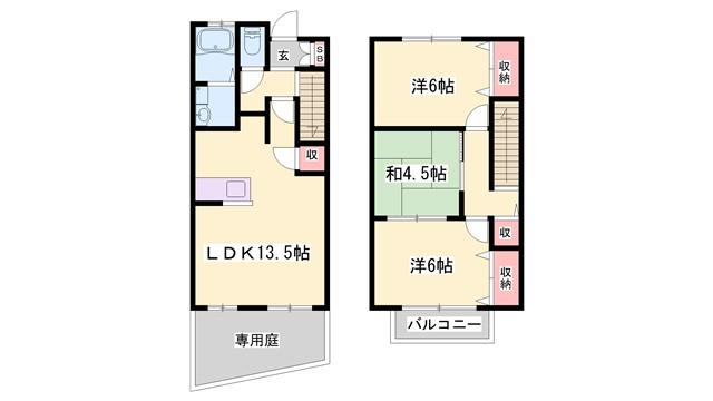 ラ・ヴィーダーII(3LDK/2階)の間取り写真