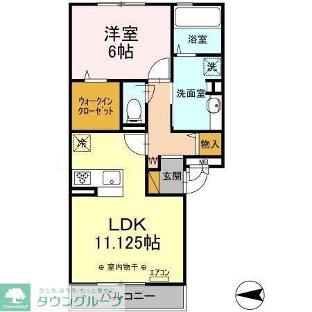 ブリランテA(1LDK/2階)の間取り写真