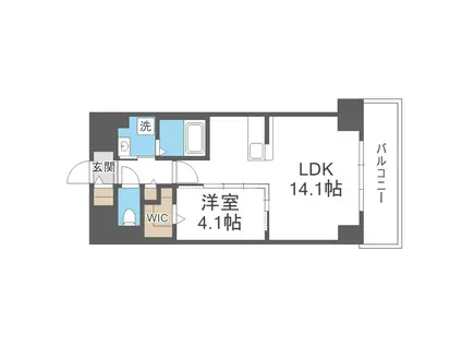 博多グランドレジデンス(1LDK/11階)の間取り写真