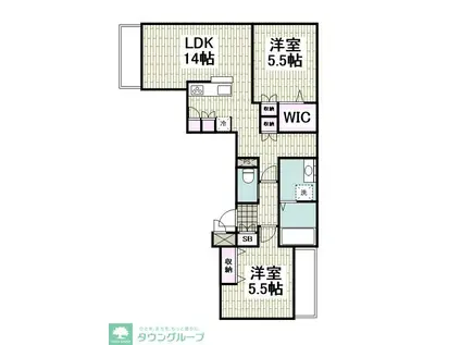 BELLE CLOCHETTE(2LDK/2階)の間取り写真