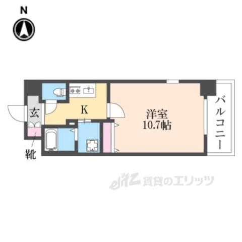 エスリード西小路御池(1K/5階)の間取り写真