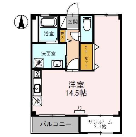メゾン ルミナス(ワンルーム/3階)の間取り写真