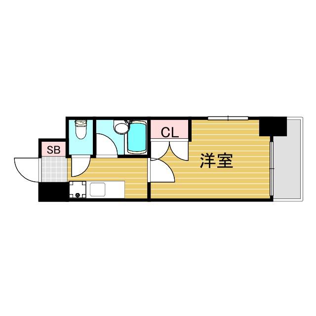 ローズコーポ新大阪9(1K/1階)の間取り写真
