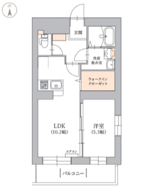 アラモファミリア杉崎町(1LDK/5階)の間取り写真