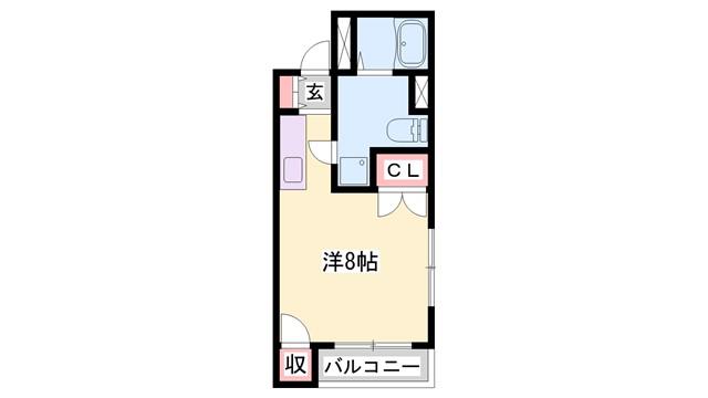 城北興和マンション(ワンルーム/4階)の間取り写真