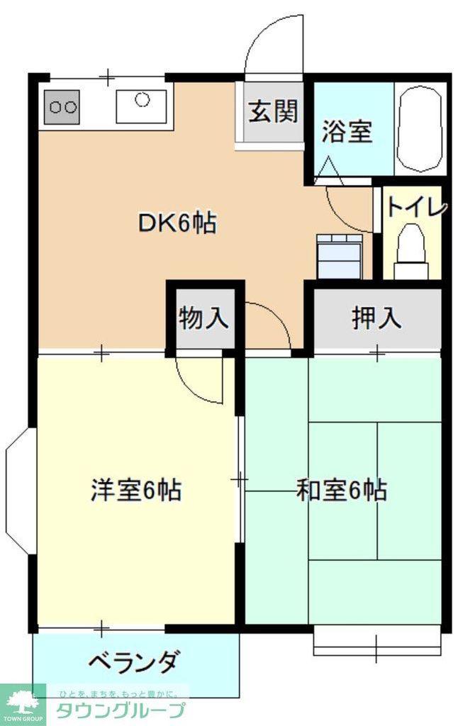 アネックス熊谷(2DK/2階)の間取り写真