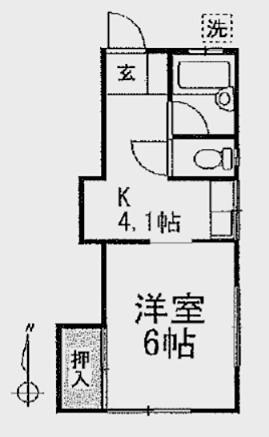 レピュート関根(1K/2階)の間取り写真