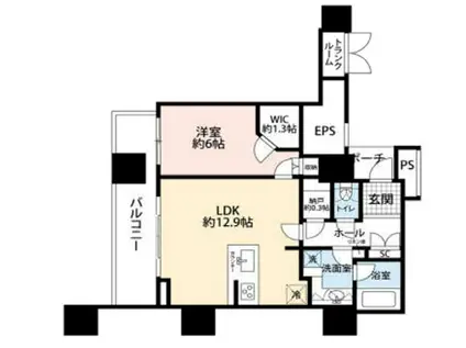 ワールドシティタワーズアクアタワー(1LDK/16階)の間取り写真