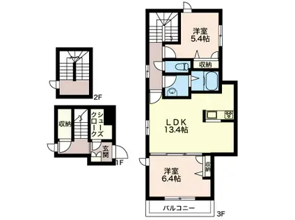 メゾン アルモニック(2LDK/1階)の間取り写真