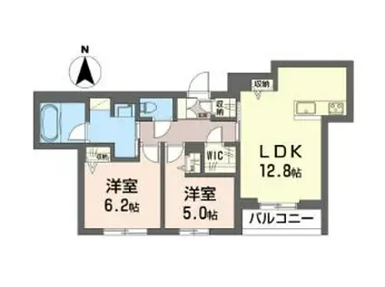 シャーメゾン東小金井(2LDK/2階)の間取り写真