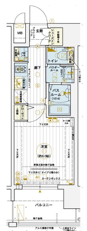 エステムコート梅田茶屋町IIIネクスタ(1K/11階)の間取り写真