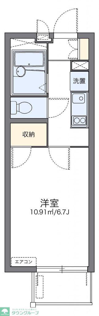 レオパレスルミエール駒場東大(1K/1階)の間取り写真