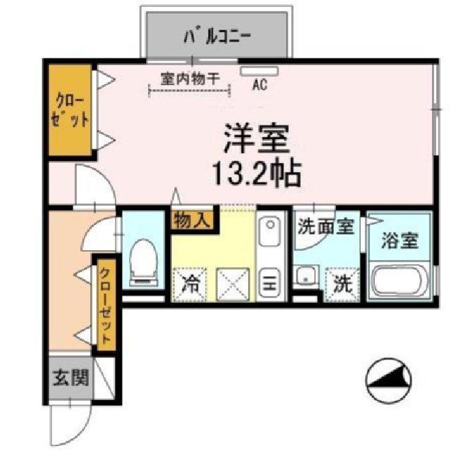 パストラルKA棟(ワンルーム/1階)の間取り写真