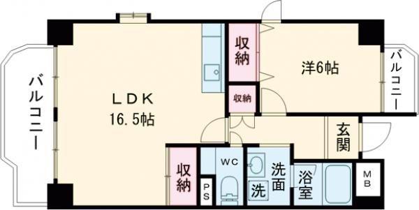 コーポ朝日V(1LDK/1階)の間取り写真