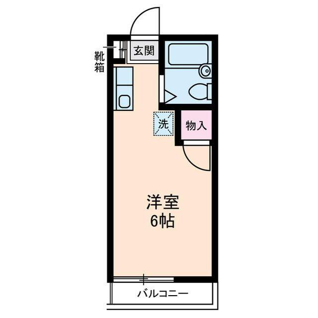 サニーハイツ(ワンルーム/2階)の間取り写真