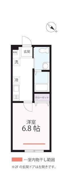 QUIET CRAB HOUSE MIX三ツ沢下町II(1K/1階)の間取り写真