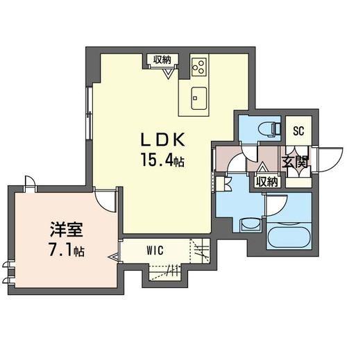 シャトン ドゥ レーヴ(1LDK/1階)の間取り写真