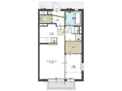 フィカーサ宝積寺 A(1SK/1階)の間取り写真