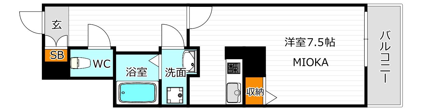 アドバンス大阪ルオーレDC(1K/2階)の間取り写真
