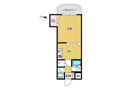 メゾン・ド・シェフ・リウー(1DK/2階)の間取り写真