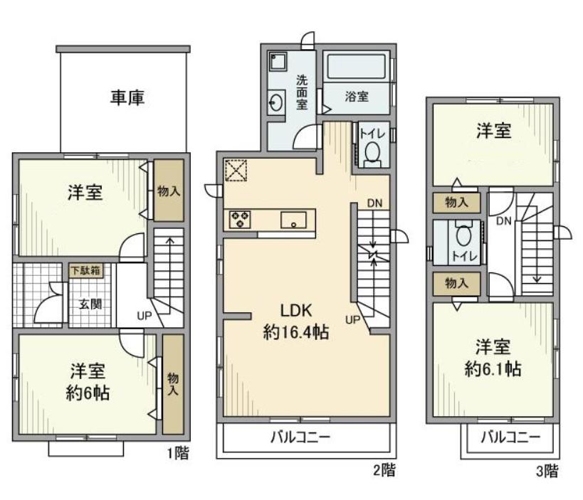 西大井3丁目戸建(4LDK/1階)の間取り写真