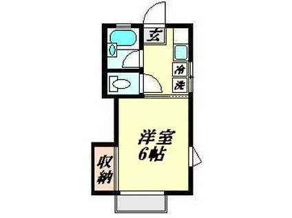 マルメゾンⅡ(1K/2階)の間取り写真