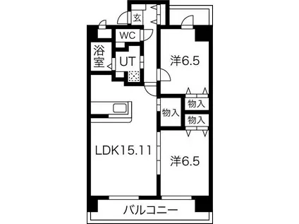 グレイス泉(2LDK/9階)の間取り写真