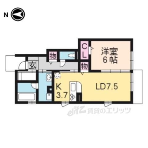 シャルムTAKASAGO2(1LDK/1階)の間取り写真