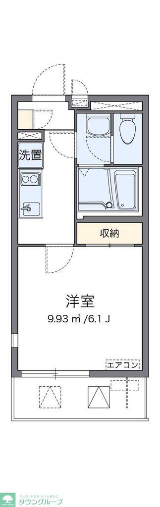 クレイノウィステリアIV(1K/2階)の間取り写真