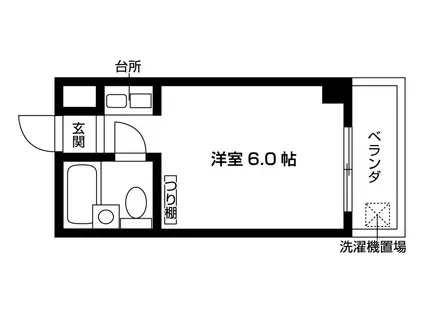 シャトーメルヘン(ワンルーム/6階)の間取り写真