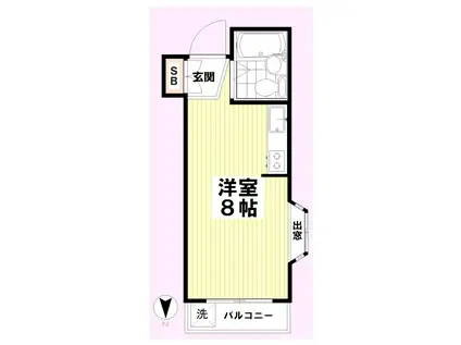 ハイツ高円寺館(ワンルーム/1階)の間取り写真