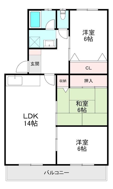 阿部第一ビル(3LDK/1階)の間取り写真