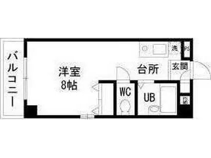 グランドール百瀬(ワンルーム/6階)の間取り写真