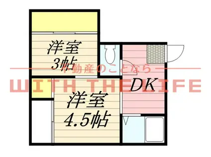 プレアール西町II(2K/3階)の間取り写真