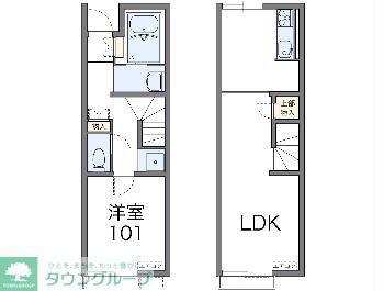 レオネクスト岡III(1LDK/1階)の間取り写真