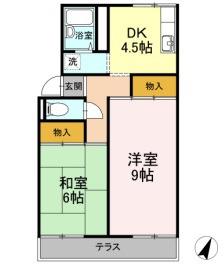コーポ岡部A棟(2DK/1階)の間取り写真
