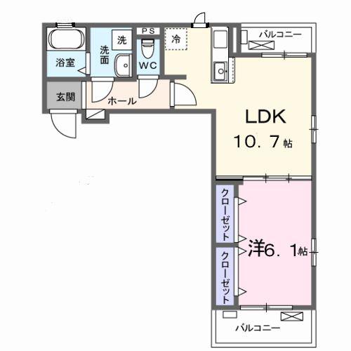 アンシャンテ(1LDK/3階)の間取り写真