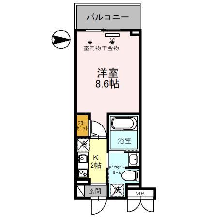 MSマンション長栄寺(1K/4階)の間取り写真