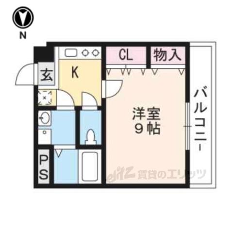 CROSS BLDⅡ(1K/4階)の間取り写真
