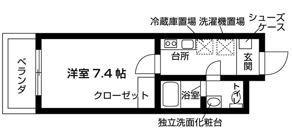 エクレール船橋日大前(1K/1階)の間取り写真