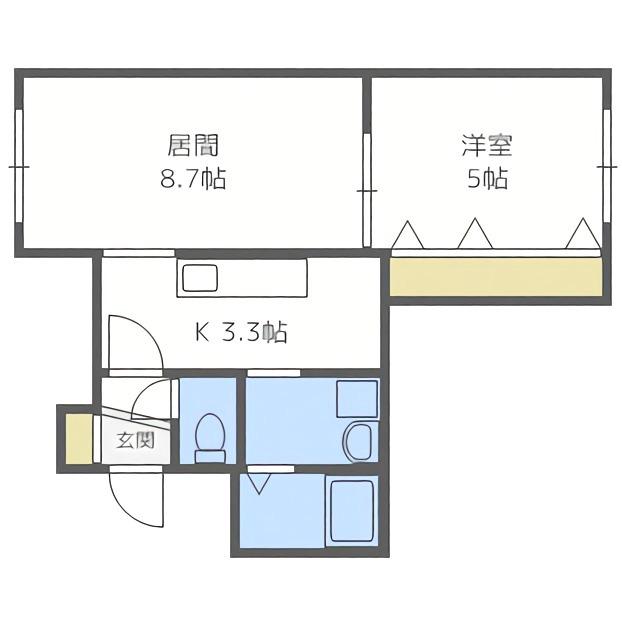 CUBE16(1LDK/3階)の間取り写真