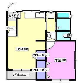 塩ノ崎ビル(1LDK/2階)の間取り写真