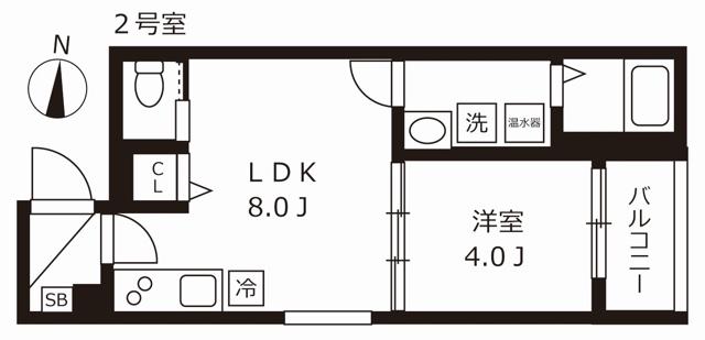バズ北巽(1LDK/1階)の間取り写真