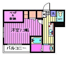 アクシーズ北浦和3丁目(1K/2階)の間取り写真