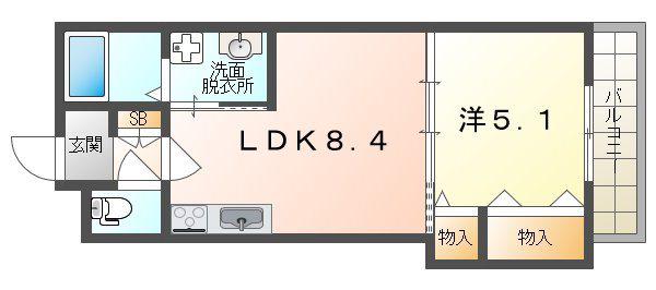 クリエオーレ桜園I(1LDK/1階)の間取り写真