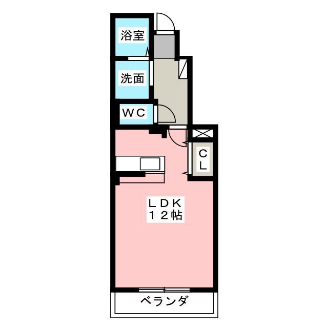ドリーム K(1K/1階)の間取り写真