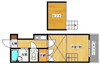 エクセレント安田D館(1K/1階)の間取り写真