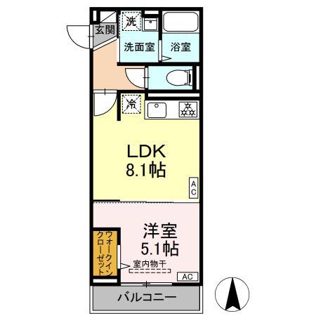ネオアイリス大森(1LDK/3階)の間取り写真