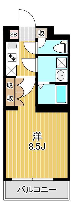 コンポジット戸越公園(1K/3階)の間取り写真