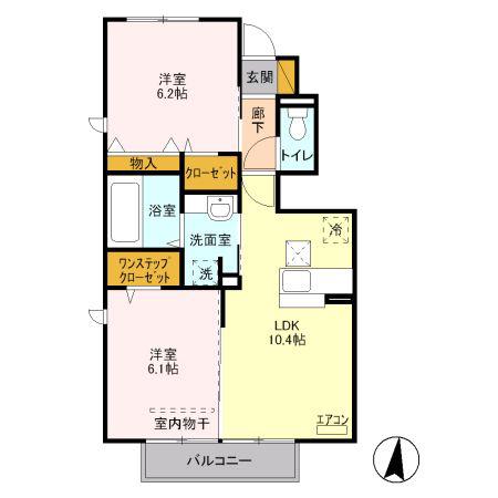 メゾンミヤビ(2LDK/1階)の間取り写真